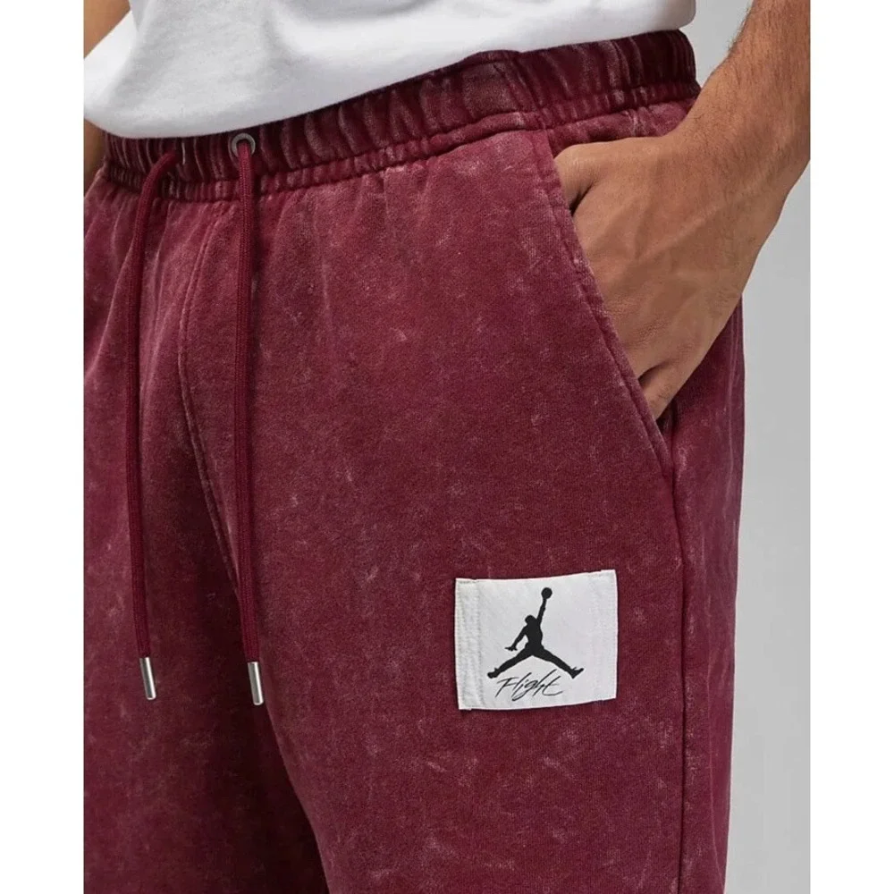 Air Jordan Fleece Sweatpants Mens Small Cherrywood‎ Red DR3089-680 Washed Look